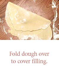Fold dough over